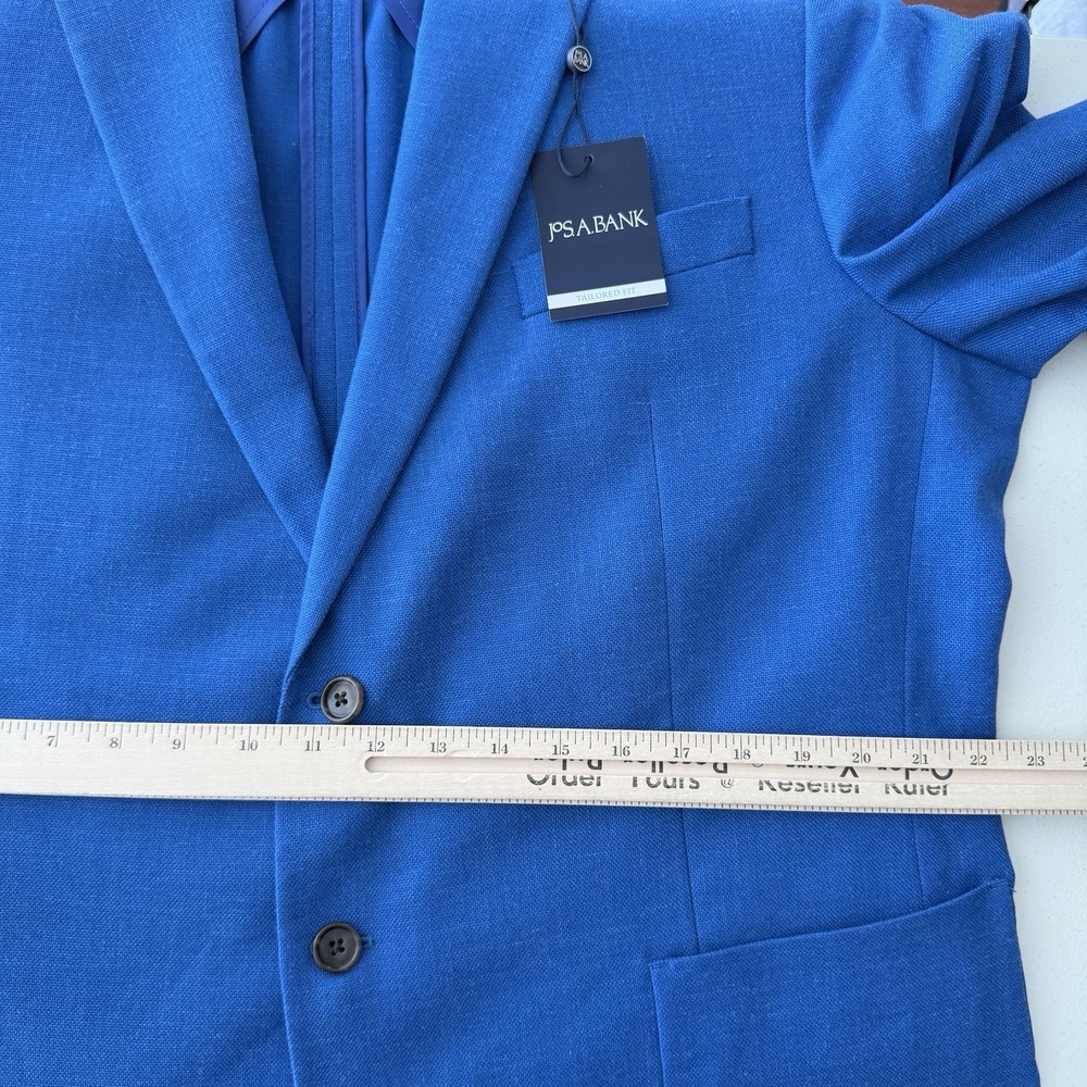 Jos A Bank Blazer Mens 46R Blue Stretch Tailored Fit Sport Coat Dinner Jacket - Picture 12 of 15